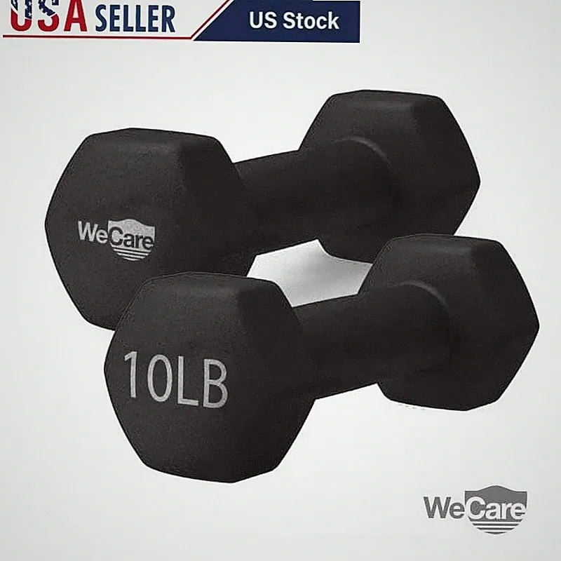 Neoprene Coated Hex Dumbbells Set of 2 Anti-Slip Weights Strength Training New