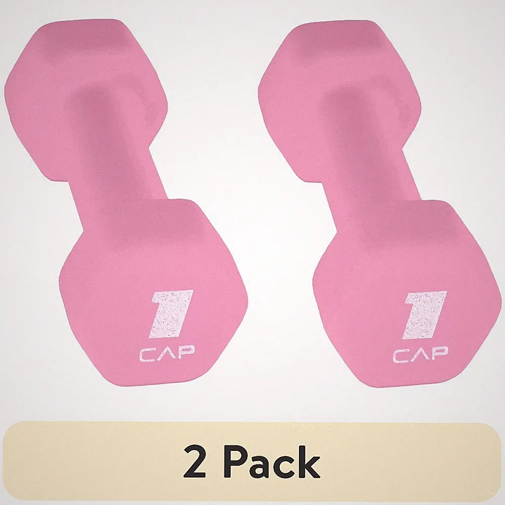 Neoprene Dumbbell 1lb Pair Pink Hand Weights for Women Fitness Yoga