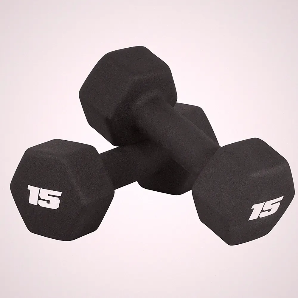 Neoprene Dumbbell Hand Weights 15 lb Pair Black CAP Barbell