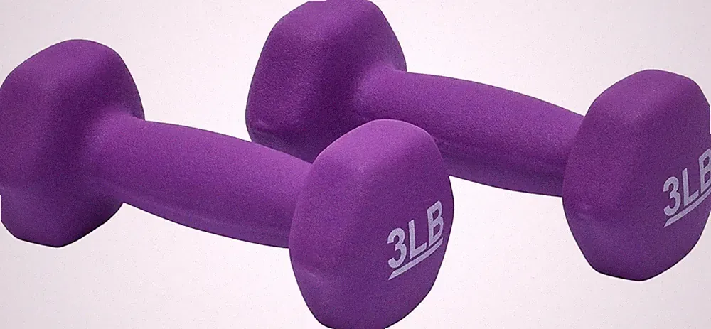 Neoprene Dumbbell Hand Weights 3 Pound Set of 2, Color may very