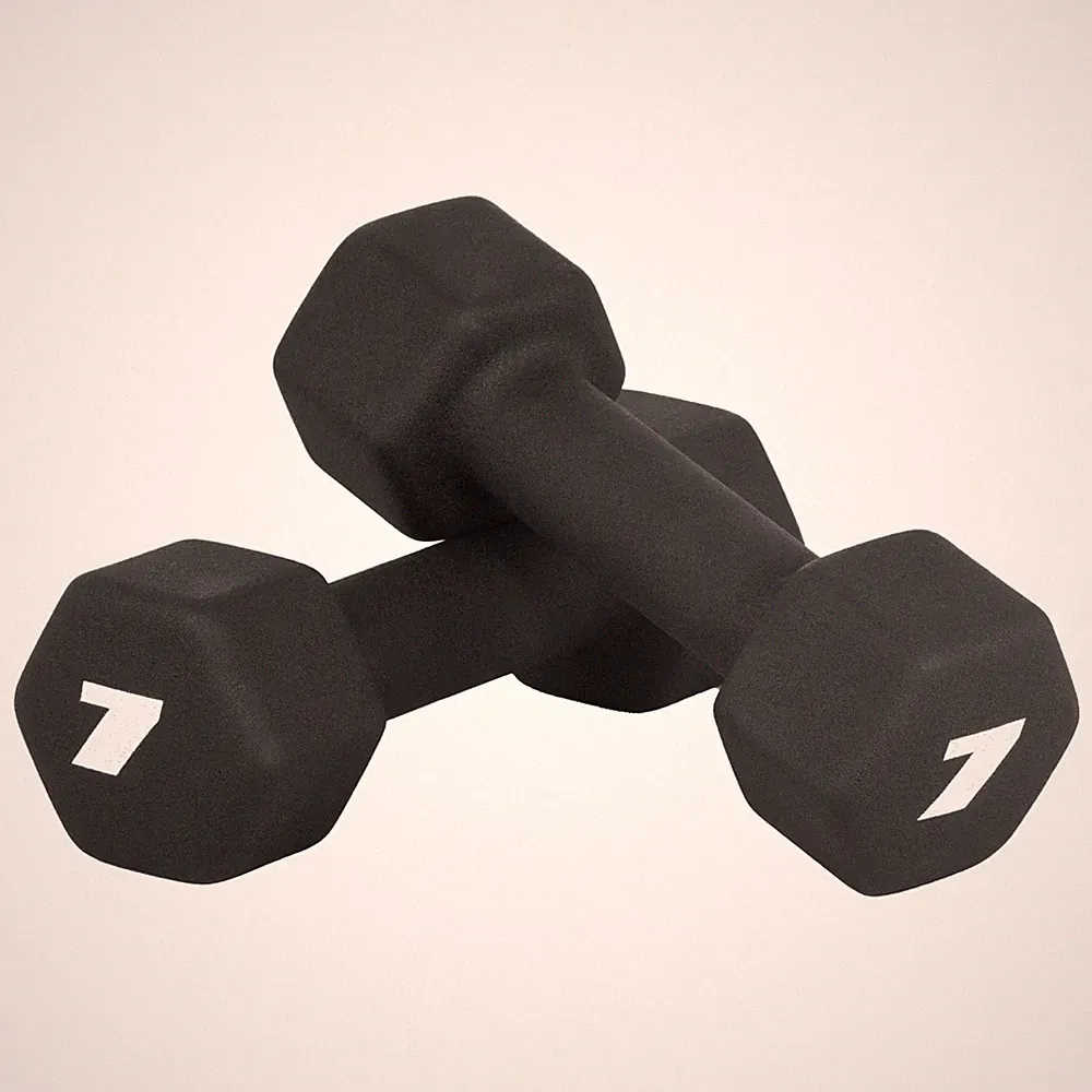 Neoprene Dumbbell Hand Weights 7 LB Pair for Strength Training