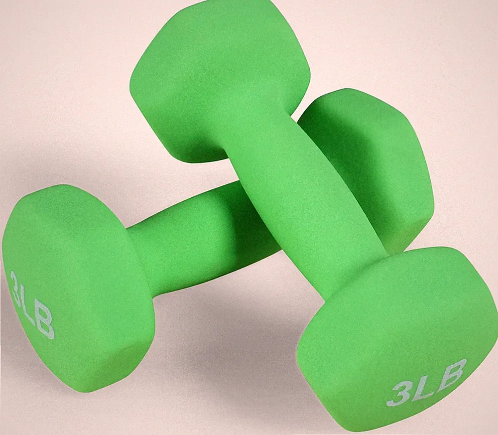 Neoprene Dumbbell Hand Weights – AntiSlip – 3Pound, Pair – 3Pound, Pair