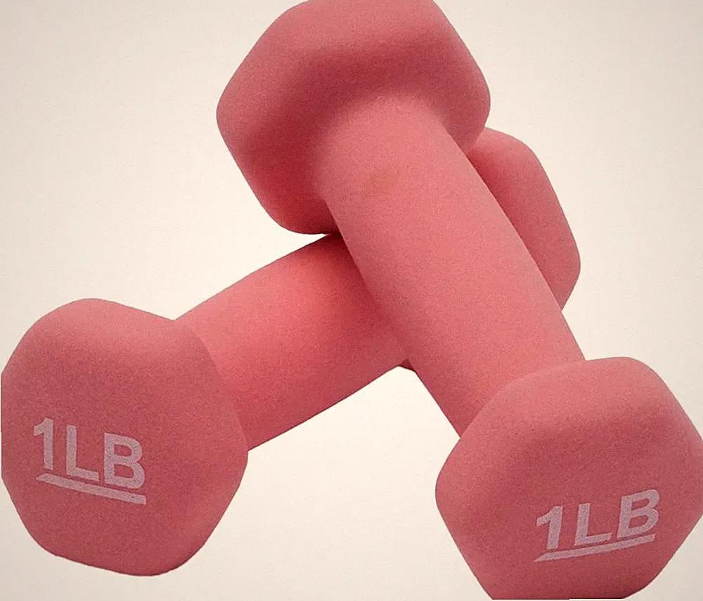 Neoprene Dumbbell Hand Weights for Exercise and Muscle Toning 1LB