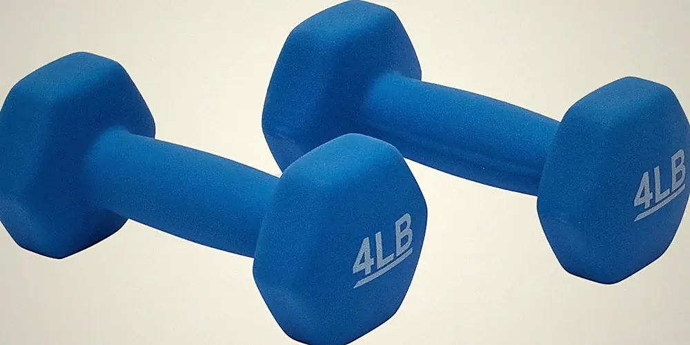 Neoprene Dumbbell Hand Weights for Exercise - Blue - 4 Pound