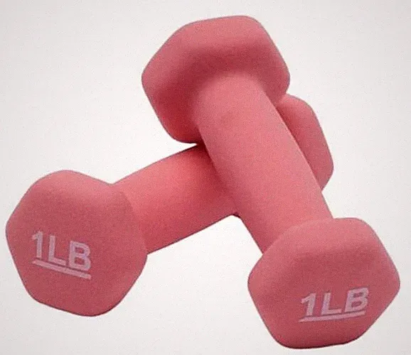 Neoprene Dumbbell Hand Weights for Exercise & Muscle Toning - 1 Pound - Pair