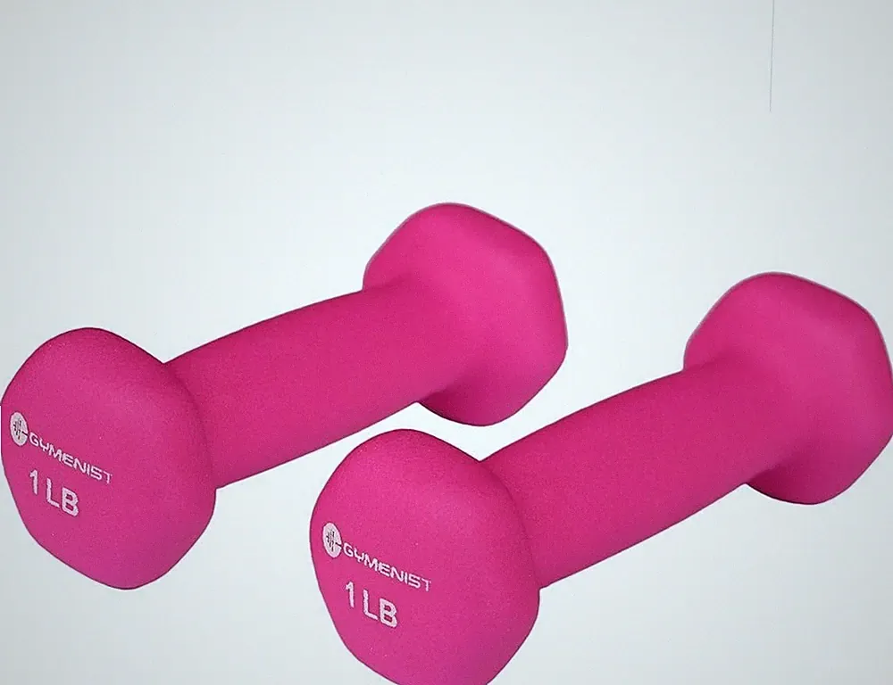 Neoprene Dumbbell Set of 2 - Soft Grip, Vibrant Hot Pink - Ideal for Fitness