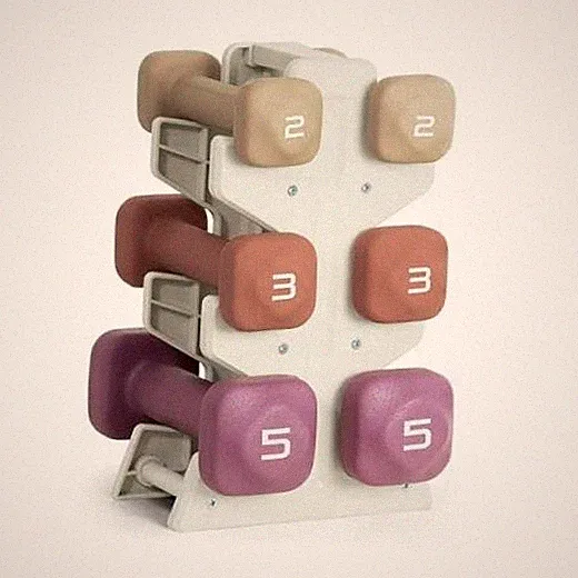 Neoprene Dumbbell Set with Storage Rack – Non-Slip, Anti-Roll 20 lb Set Mixed