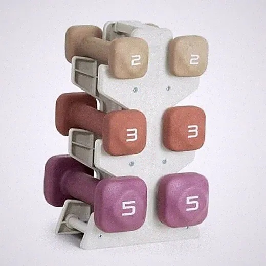 Neoprene Dumbbell Set with Storage Rack – Non-Slip, Anti-Roll 20 lb Set Mixed