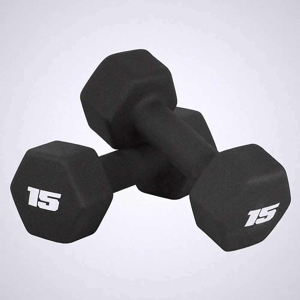 Neoprene Dumbbell Weights 15 LB Pair Black Hand Weight CAP Barbell