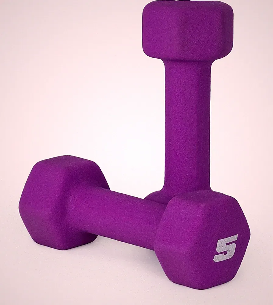 Neoprene Dumbbell Weights, 5 Lb Pair, Violet