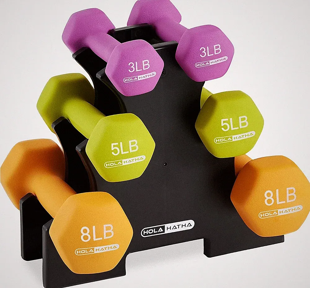 Neoprene Dumbbell Weights Set w/Rack,Portable Weighted Exercise Dumbbells