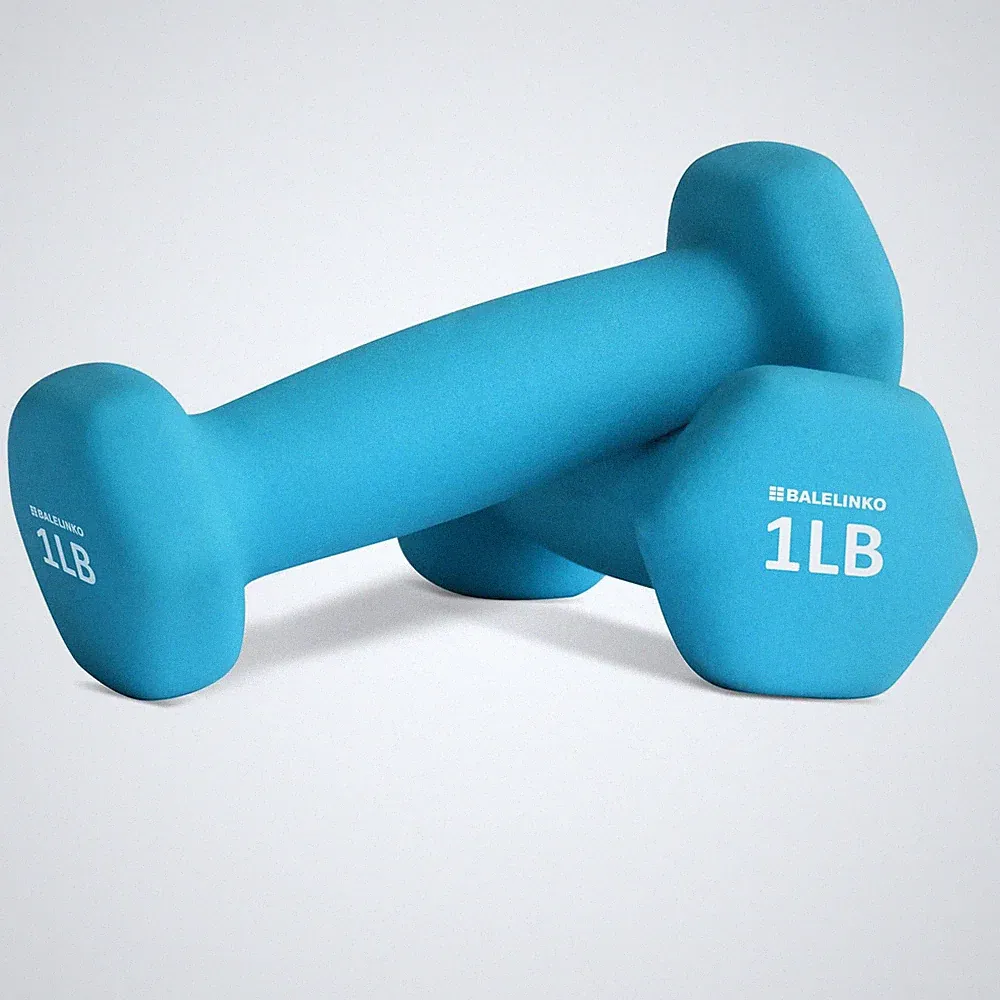 Neoprene Dumbbells for Strength Training | 1 LB Free Weights for Home Gym