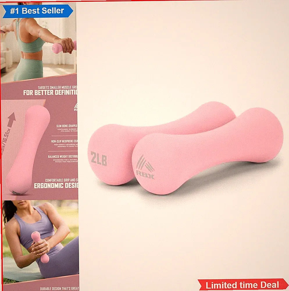 Neoprene Hand Weights Set 6LB Dumbbells Non Slip Ergonomic Home Workout