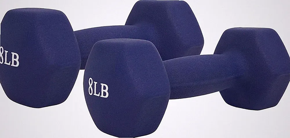 Neoprene Hex Dumbbell Pair for Home Gym - 8 Lb Pair
