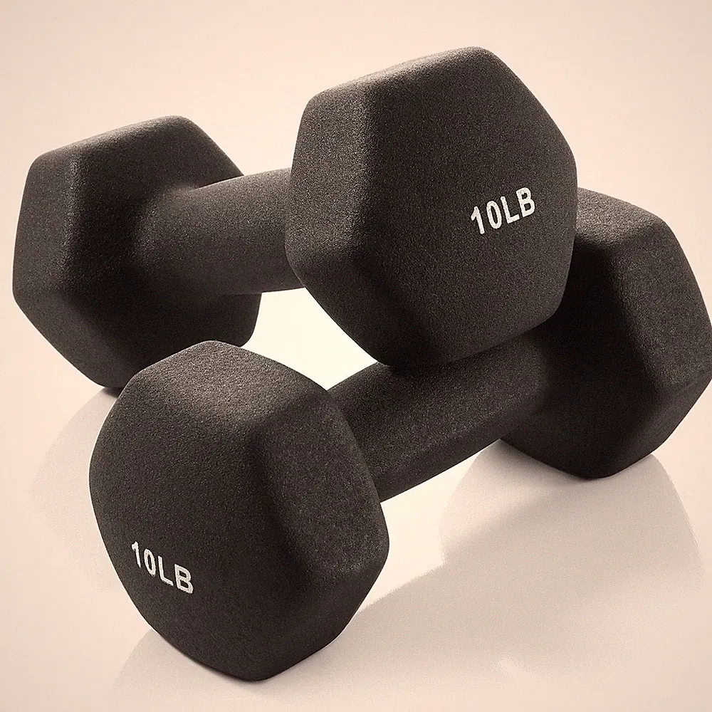 Neoprene Hex Dumbbell Weights, 10 lb Pair - 20 lb Total