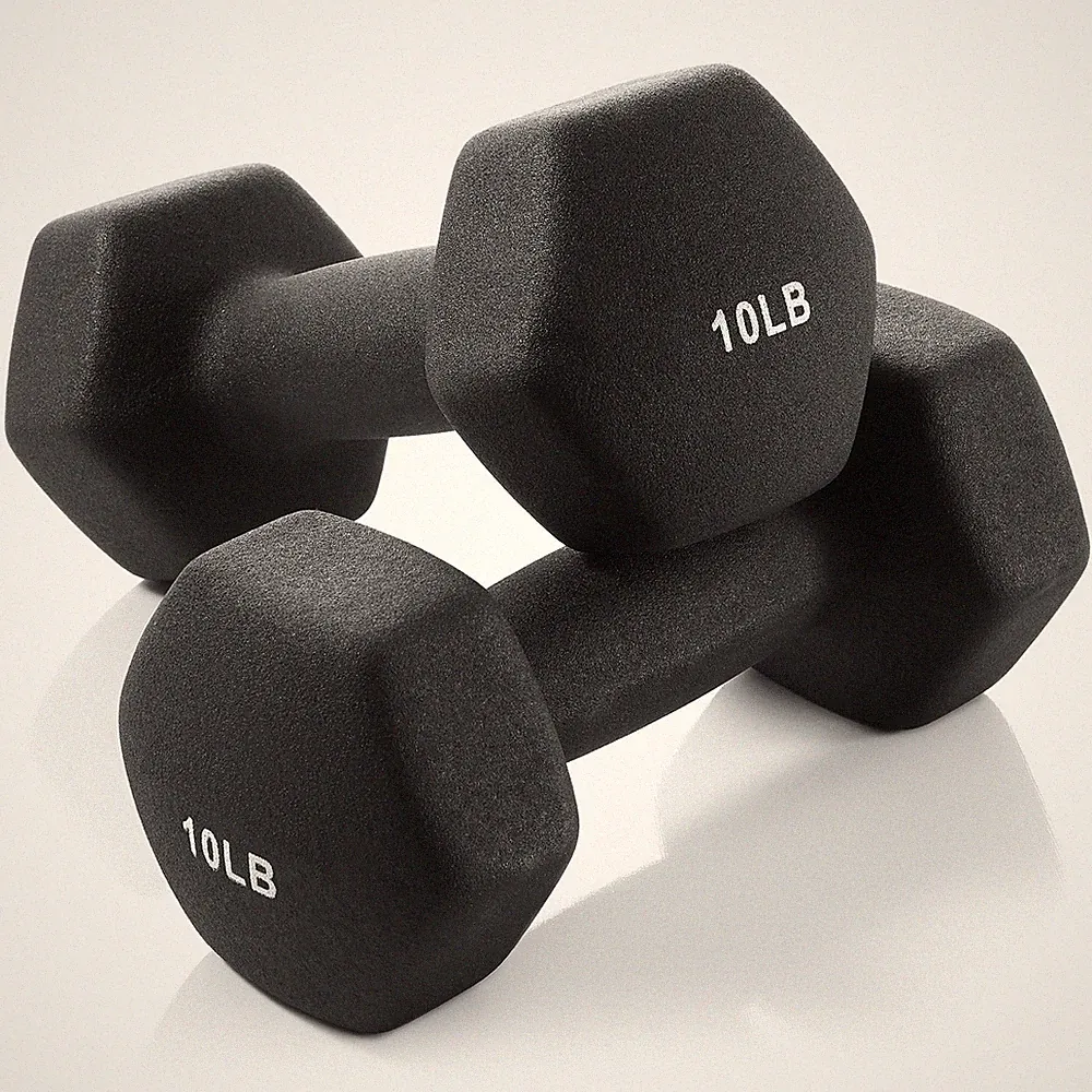 Neoprene Hex Dumbbell Weights, 10 lb Pair - 20 lb Total