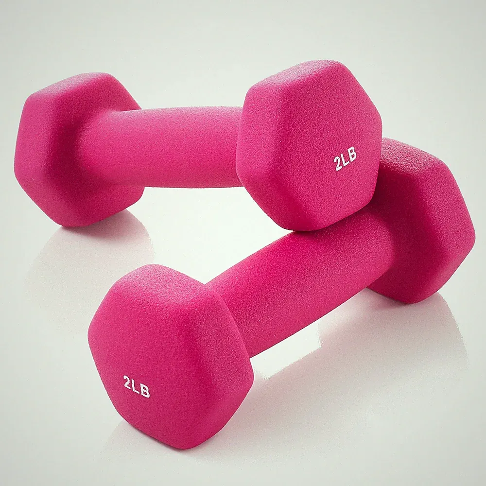 Neoprene Hex Dumbbell Weights, 2 lb Pair - 4 lb Total