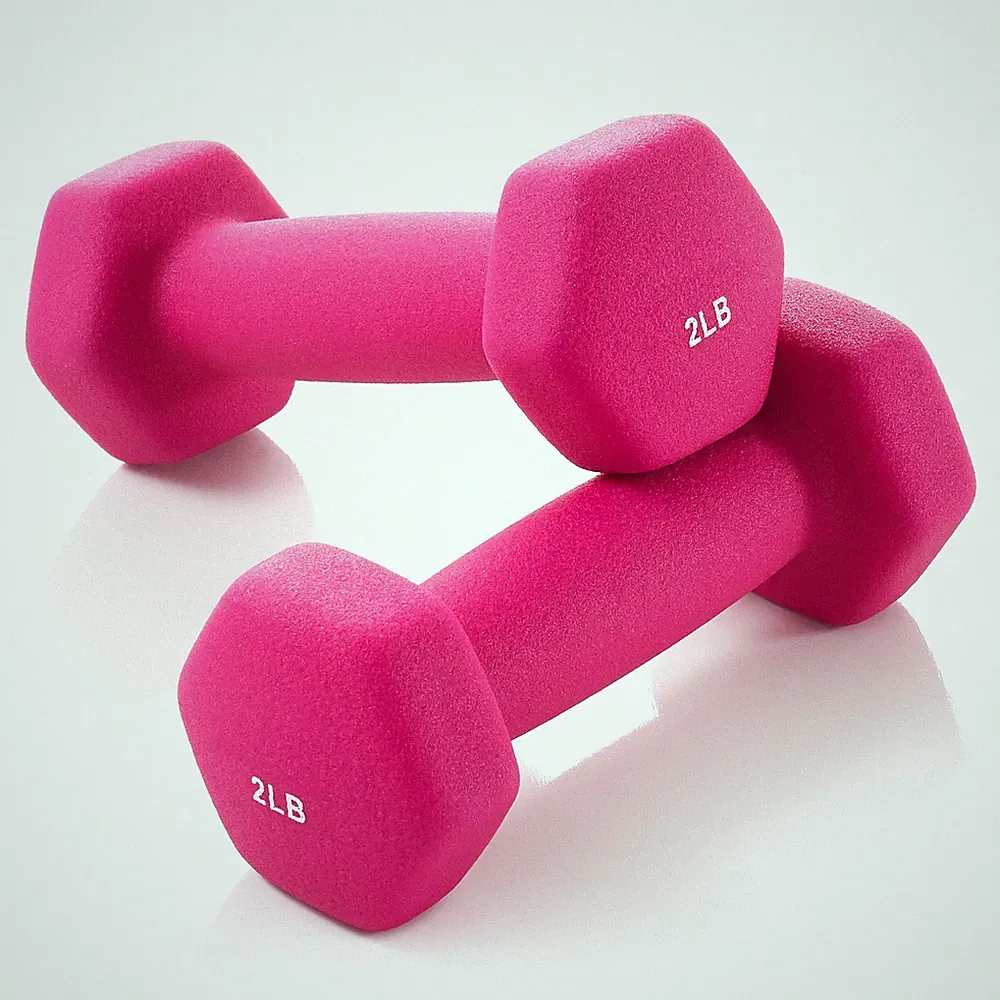Neoprene Hex Dumbbell Weights, 2 lb Pair - 4 lb Total
