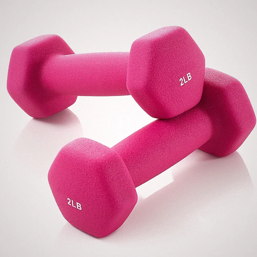 Neoprene Hex Dumbbell Weights, 2 lb Pair - 4 lb Total