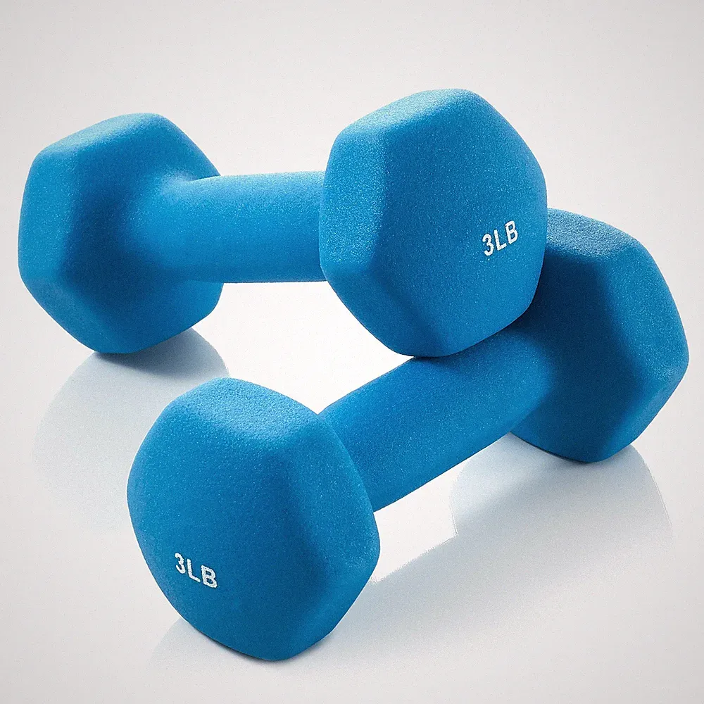 Neoprene Hex Dumbbell Weights, 3 lb Pair - 6 lb Total
