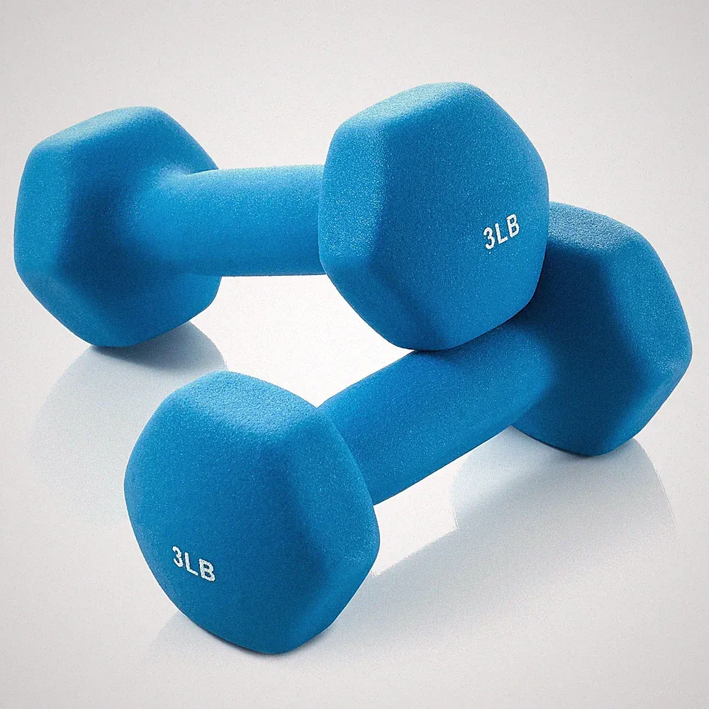 Neoprene Hex Dumbbell Weights, 3 lb Pair - 6 lb Total