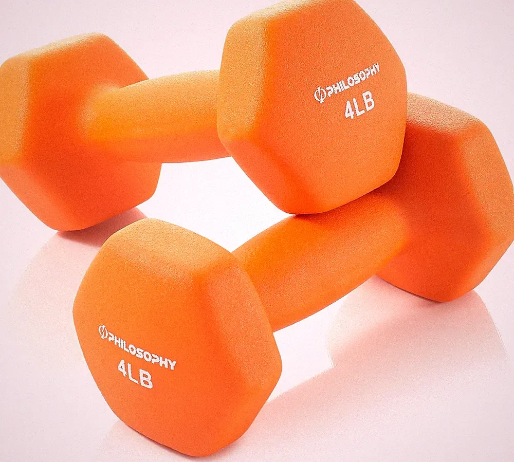 Neoprene Hex Dumbbell Weights, 4 lb Pair - 8 lb Total