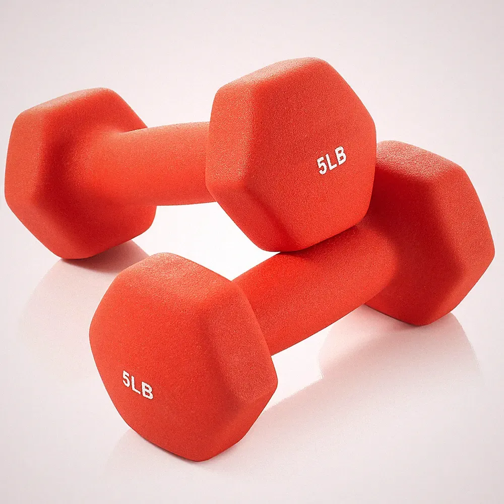 Neoprene Hex Dumbbell Weights, 5 lb Pair - 10 lb Total