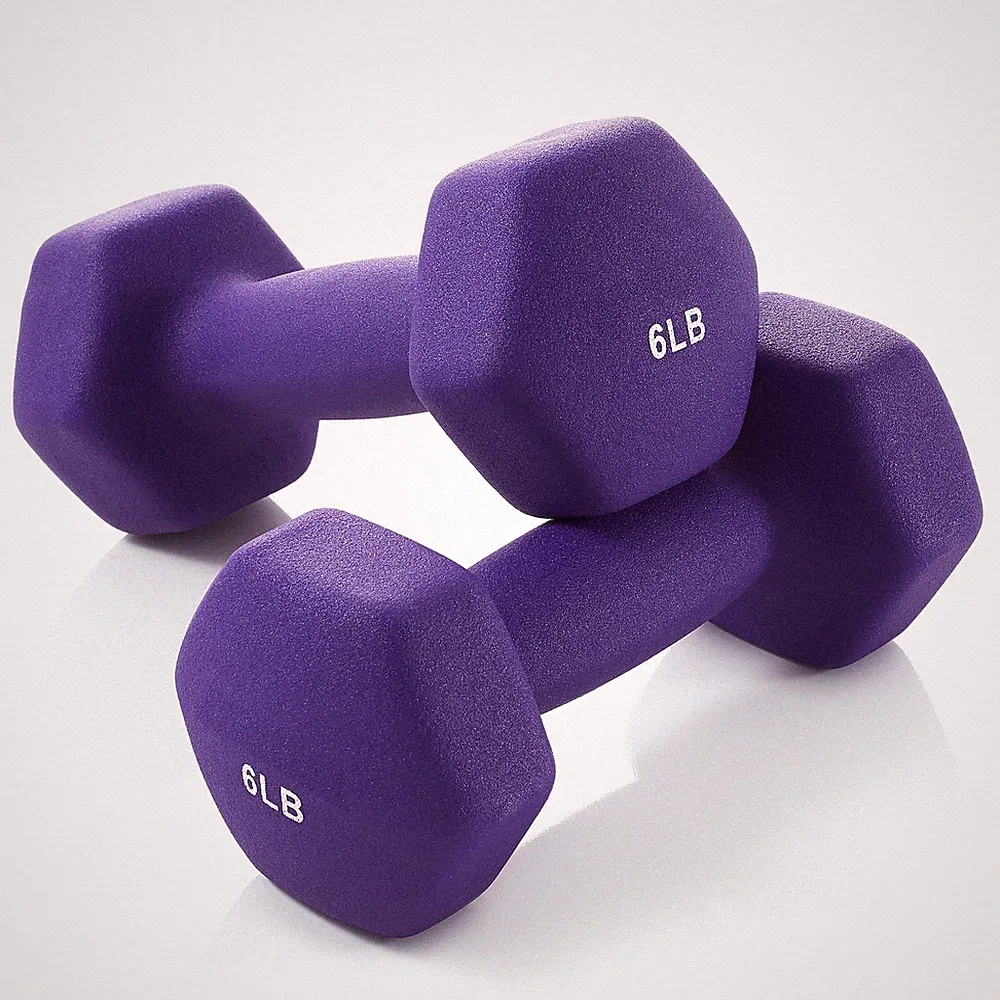 Neoprene Hex Dumbbell Weights, 6 lb Pair - 12 lb Total