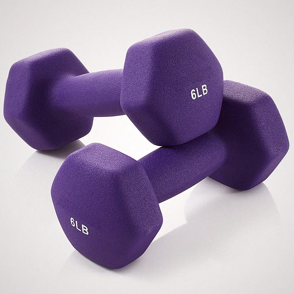 Neoprene Hex Dumbbell Weights, 6 lb Pair - 12 lb Total