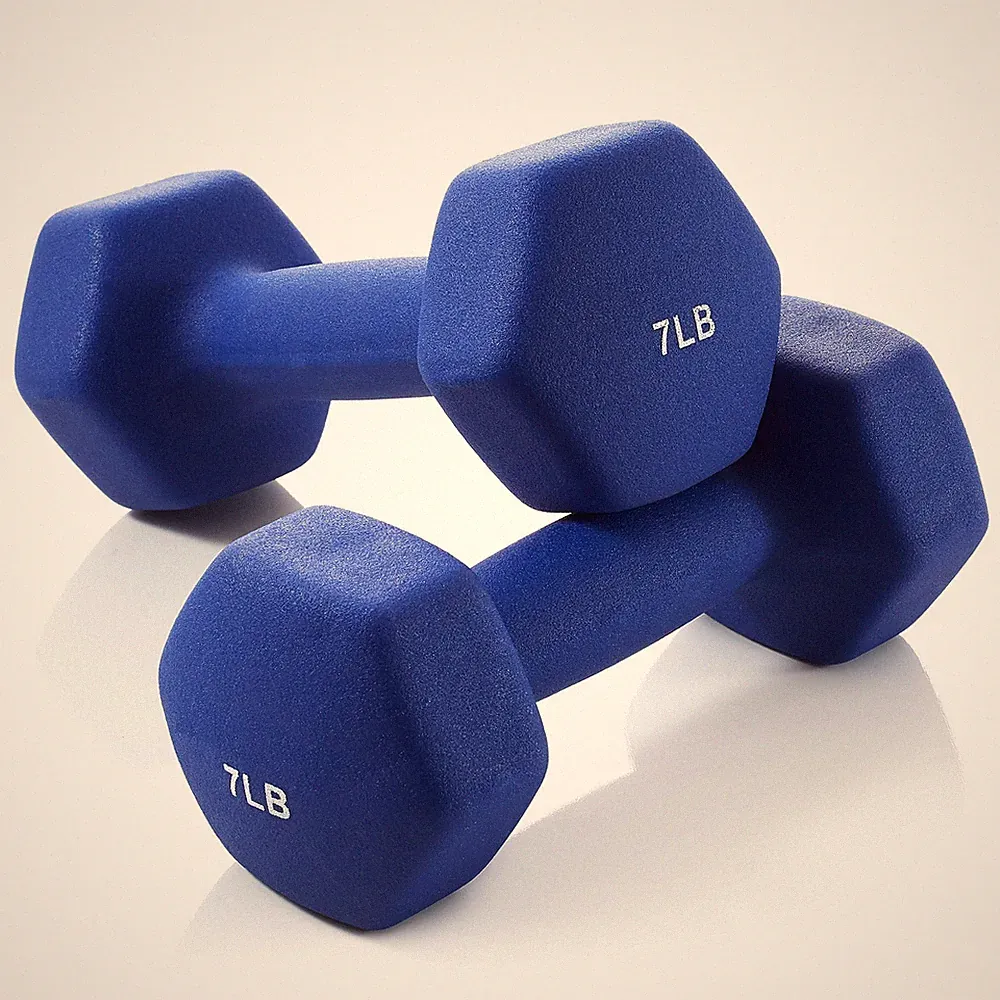 Neoprene Hex Dumbbell Weights, 7 lb Pair - 14 lb Total