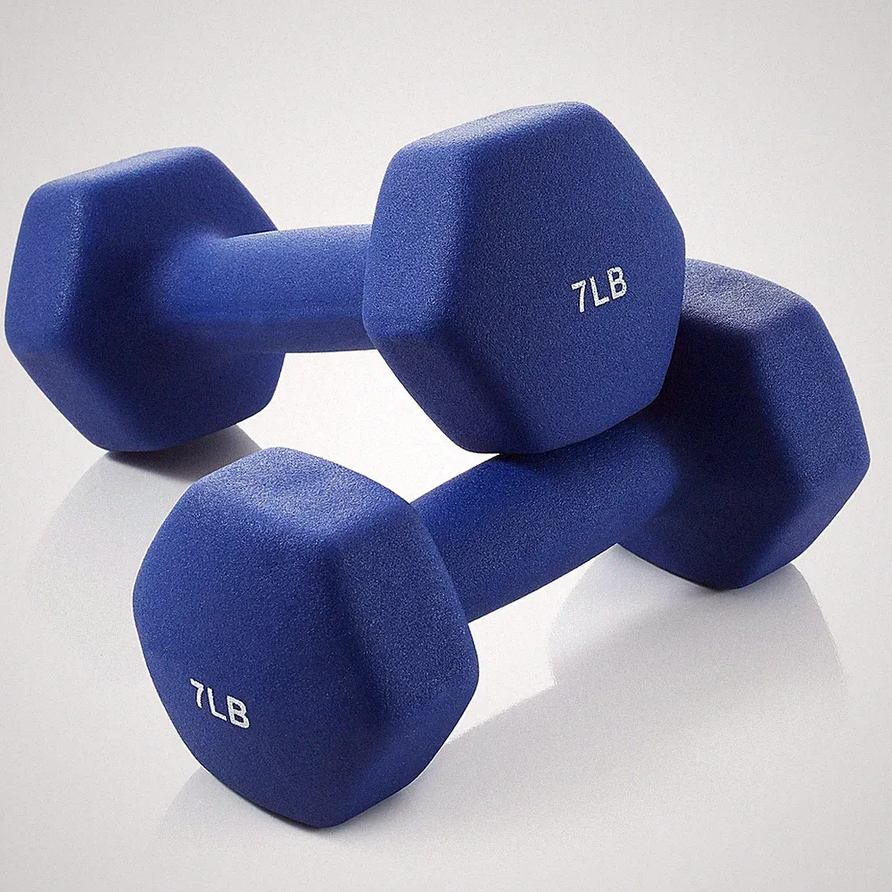 Neoprene Hex Dumbbell Weights, 7 lb Pair - 14 lb Total