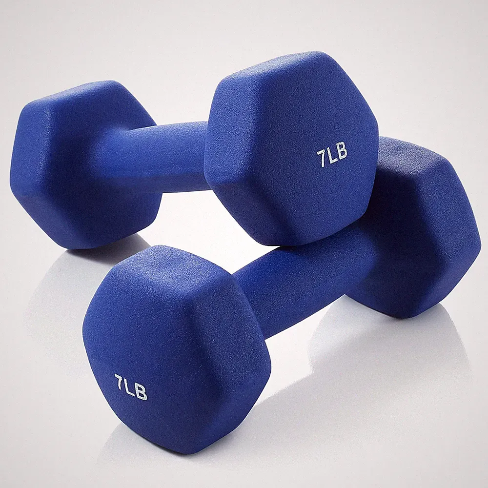 Neoprene Hex Dumbbell Weights, 7 lb Pair - 14 lb Total