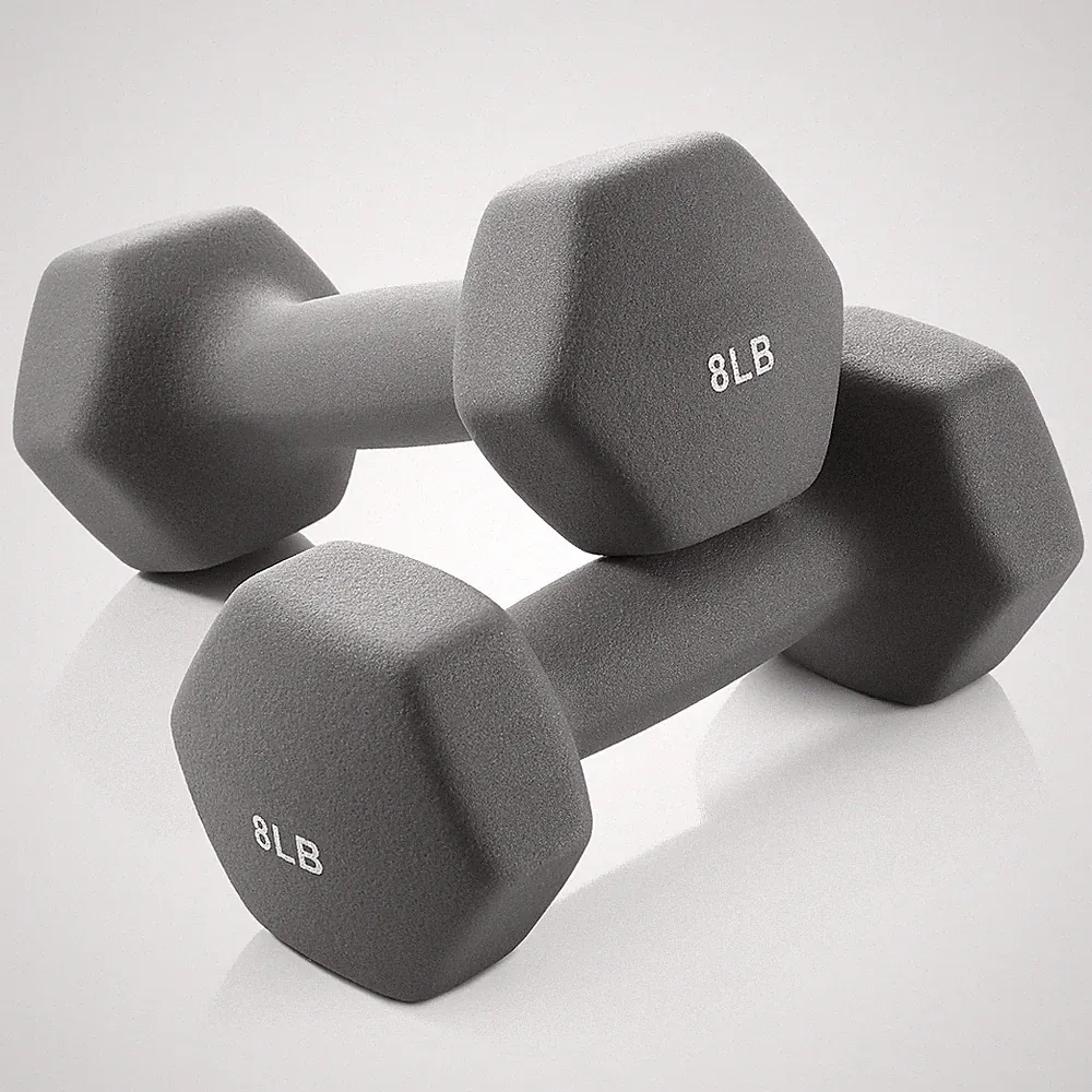 Neoprene Hex Dumbbell Weights, 8 lb Pair - 16 lb Total