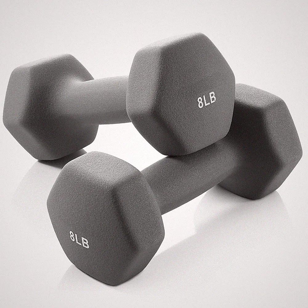 Neoprene Hex Dumbbell Weights, 8 lb Pair - 16 lb Total