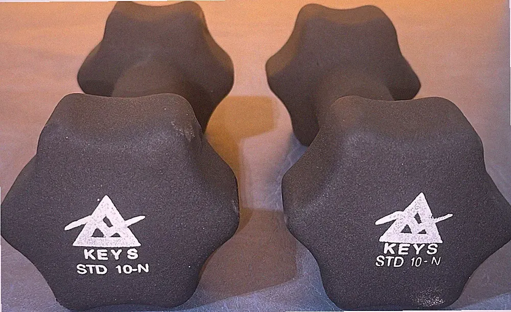 Neoprene Hex Dumbbell Weights 9" Made By Keys Std 10-N/ 10lb Pair - 20 lbs Total