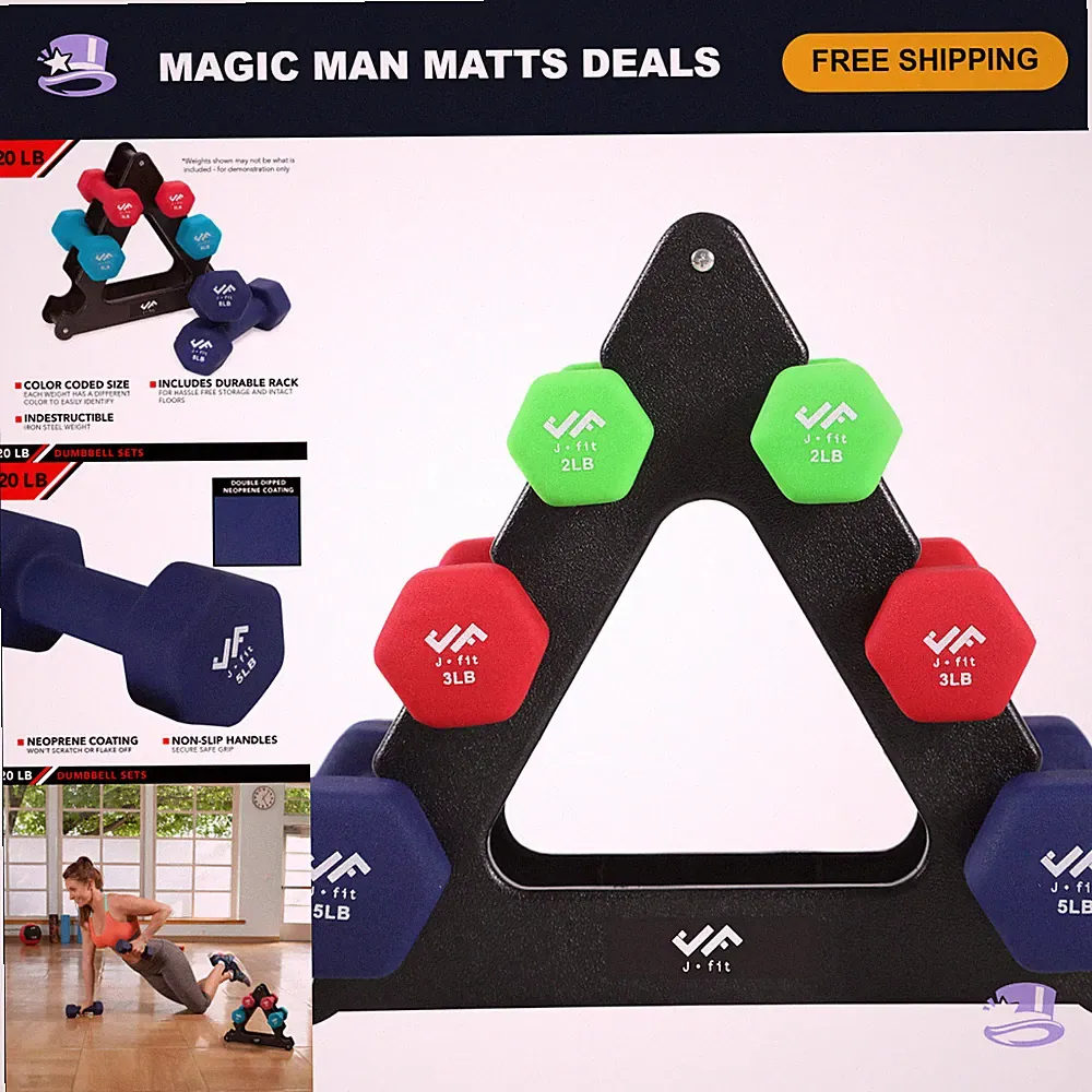 Neoprene & Vinyl Coated Dumbbell Sets – Hand Weights for Home Gym, Strength Trai