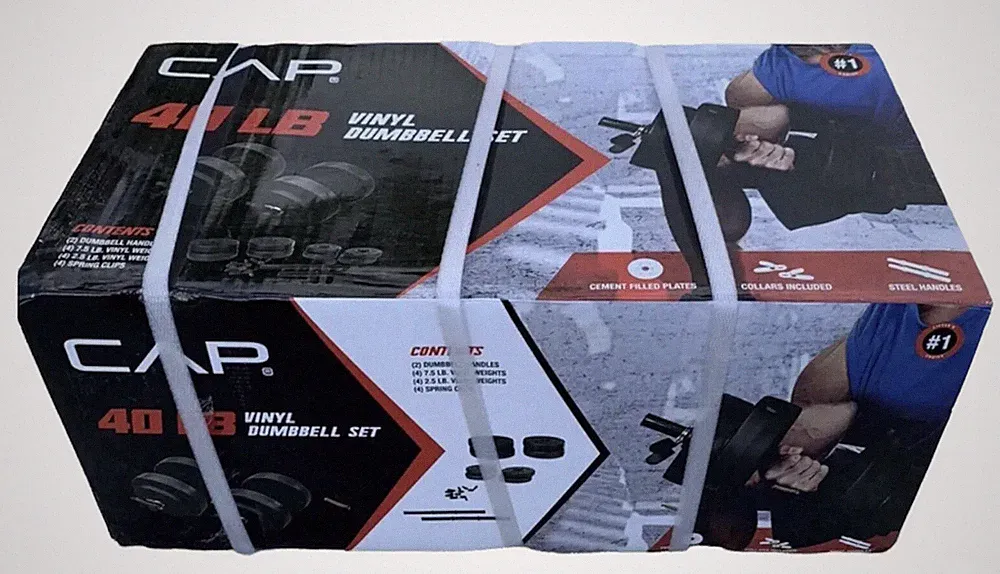 NEW 40lb Adjustable Vinyl Dumbbell Set. SEALED BOX Ships Quick 40lb Dumbbells