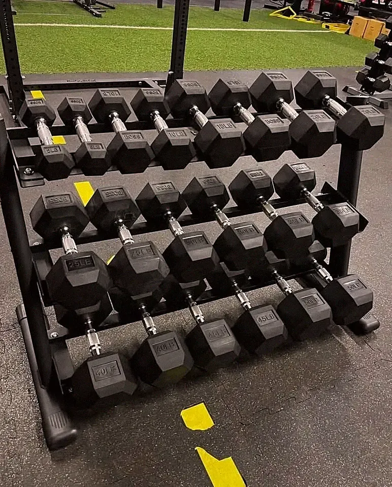 New 5lbs-50lbs Rubber Dumbbells with Dumbbell Rack, Home Gym Fitness Set