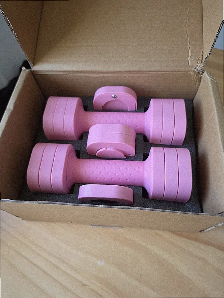 New Adjustable Pink Dumbbell Women's Fitness Set