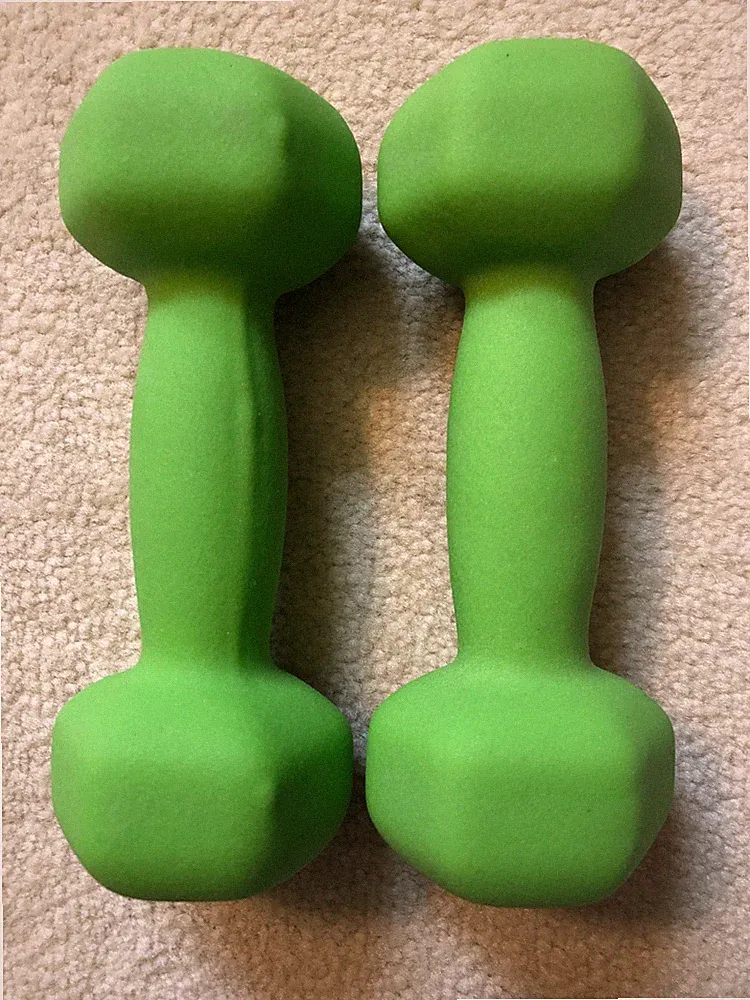 NEW Body Solid Tools 3 LB GREEN NEOPRENE DUMBBELLS! hex weights fitness exercise