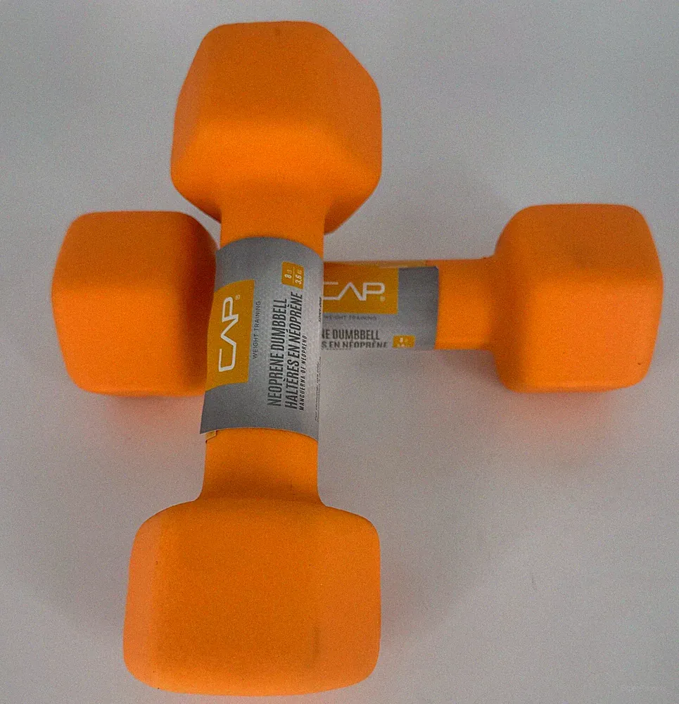 NEW CAP 8 LB Hex Neoprene Dumbbells Hand Weights Pair Set 16LBS FREE SHIPPING