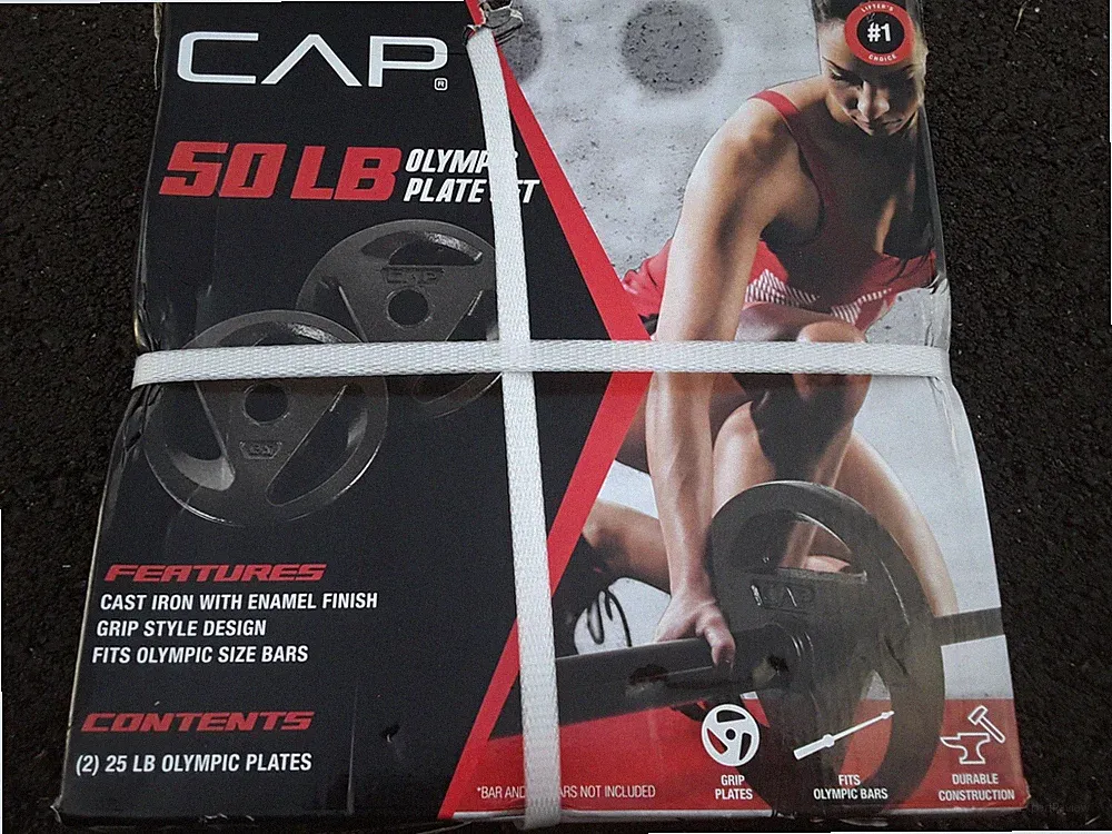 New CAP Olympic 2" Free Weight Plates 25 lb Pair 50 lbs Set Gym Barbell Dumbbell