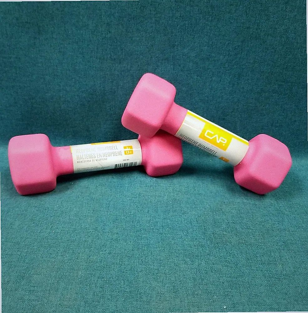 NEW CAP Weight Training Pink Neoprene Dumbbell Set 3LBS.