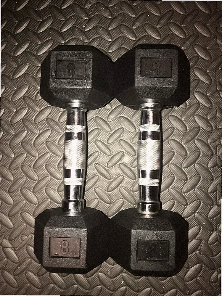 NEW COATED RUBBER HEX DUMBBELLS select-weight 5, 10,15, 20, 25,30 SET LOTS L@@K!