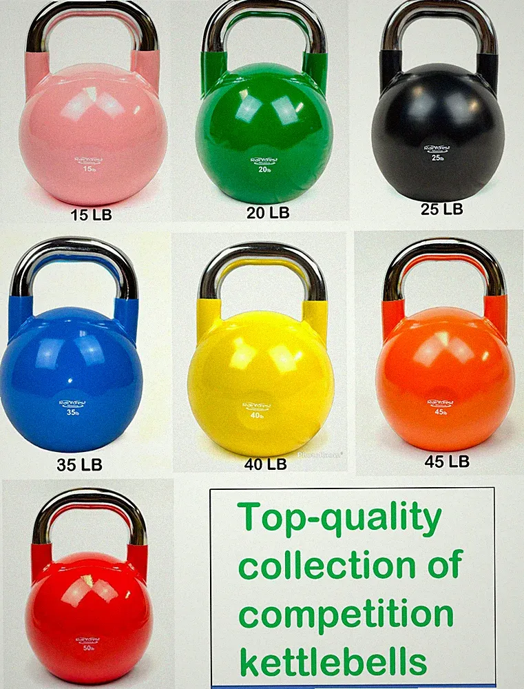 NEW Competition Kettlebell –Professional Grade for Fitness 15-50LB Color-Coded