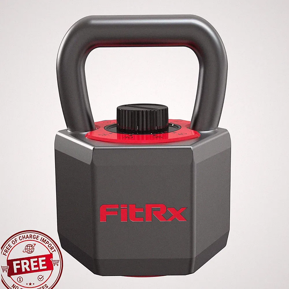 NEW! FitRx SmartStack Wide Handle Adjustable Kettlebell, Comfort Grip, 25-40 lbs