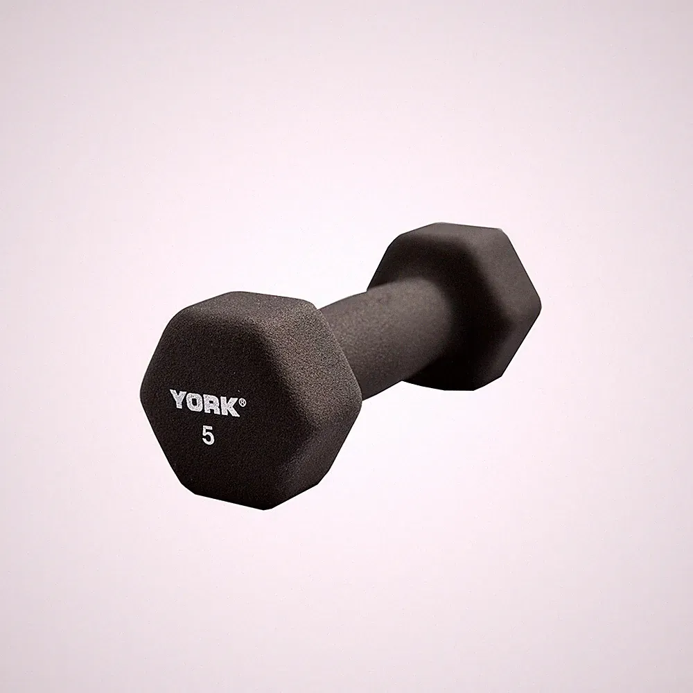 NEW, FREE SHIP - 5 LB NEOPRENE HEXAGON FITBELL W/ CAST ERGO HANDLE, SOLD BY PAIR