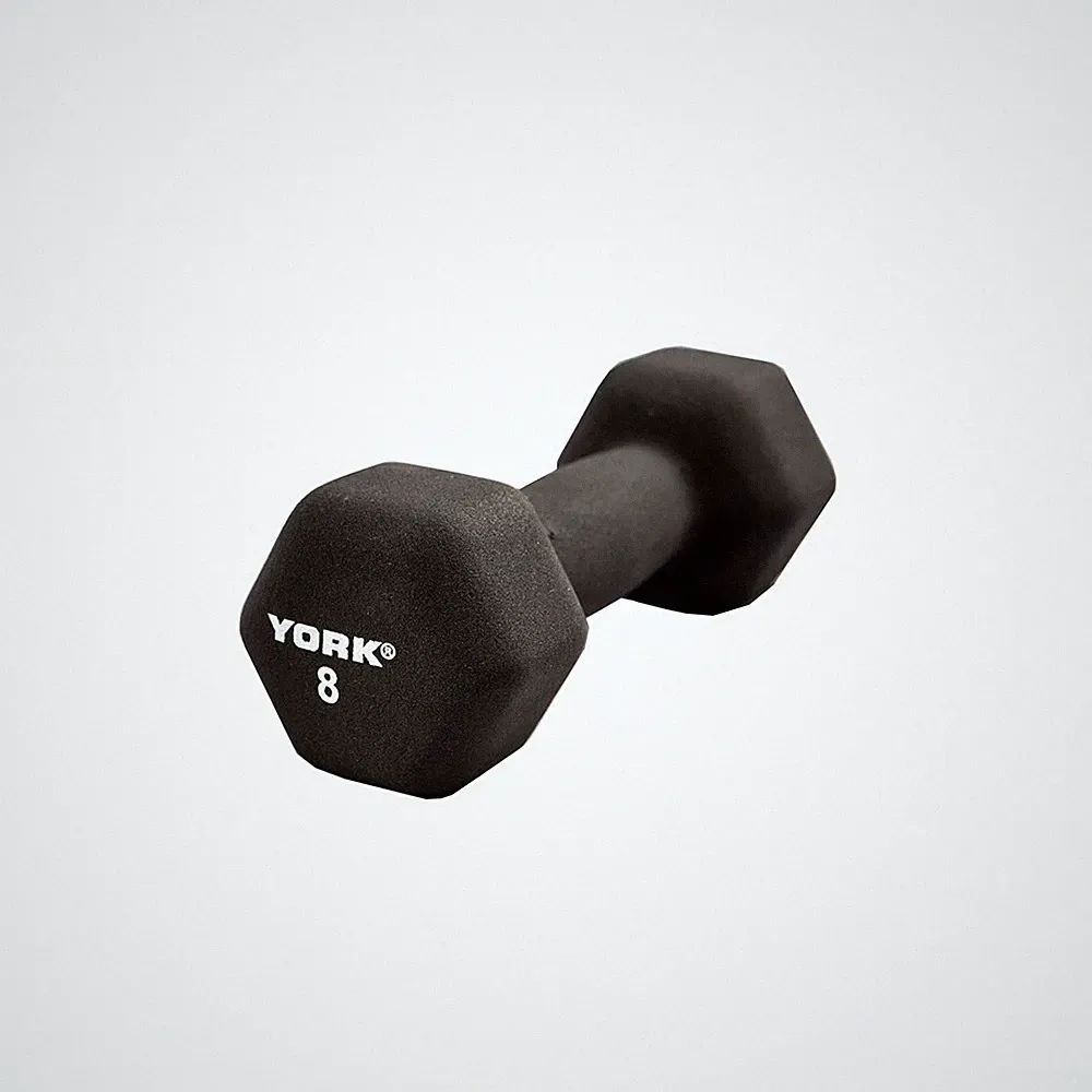 NEW, FREE SHIP - 8 LB NEOPRENE HEXAGON FITBELL W/ CAST ERGO HANDLE, SOLD BY PAIR
