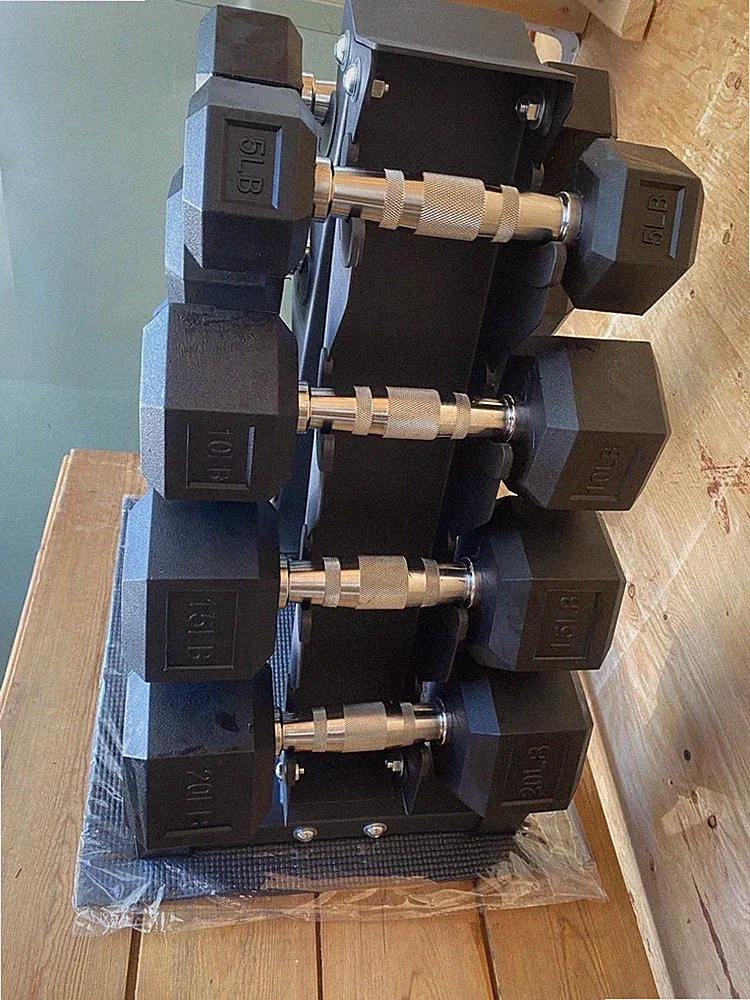 Metal Dumbbell Set with Rack
