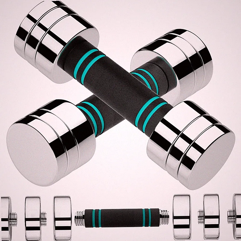 New LIFERUN Steel Adjustable Dumbbell Set of 2 5 lb Free Weights Dumbbells